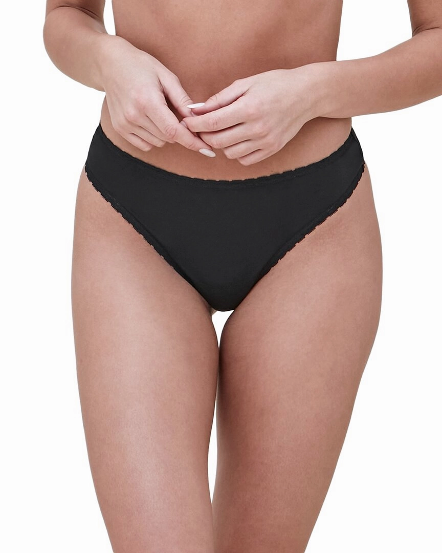 Set of 3 Skarlett Blue Adorned Cotton Thong