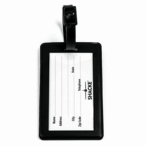 Shacke Medical Equipment Luggage Tag for Respiratory Devices (Black/Vertical)