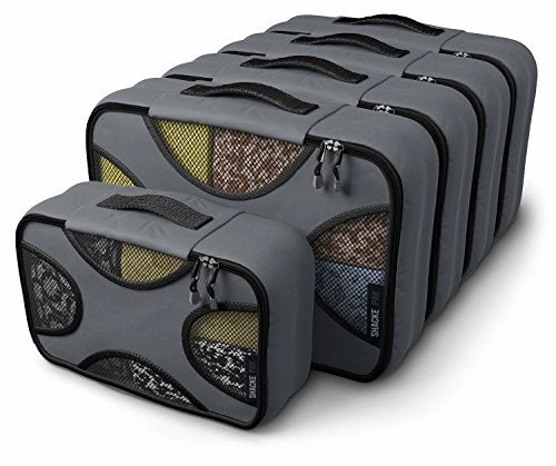 Shacke Pak - 5 Set Packing Cubes - Medium/Small  Luggage Packing Travel Organizers (Dark Grey)