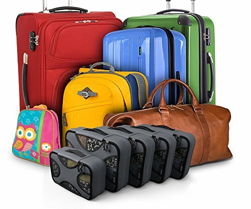 Shacke Pak - 5 Set Packing Cubes - Medium/Small  Luggage Packing Travel Organizers (Dark Grey)
