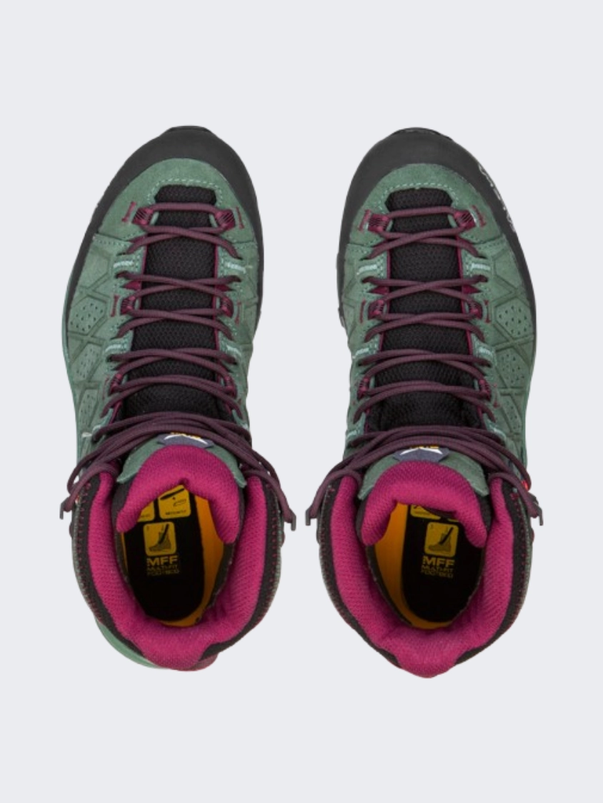 100% Authentic Salewa Alp Trainer 2 Mid Goretex Women Hiking Boots Green Duck/Rhododen , here will provide you unique design and best service.