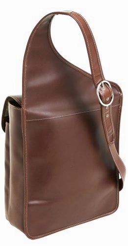Siamod Sabotino 25414 Cognac Leather Vertical Messenger Bag