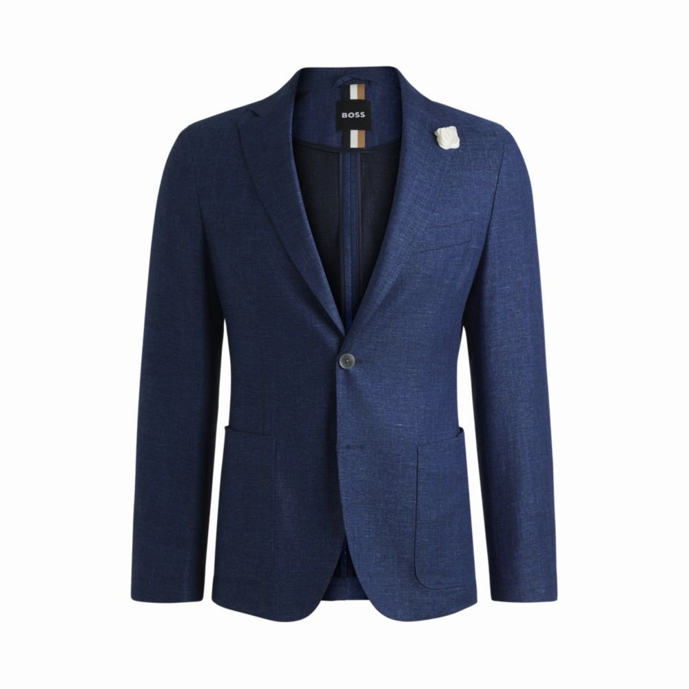 Slim-fit blazer in micro-patterned fabric