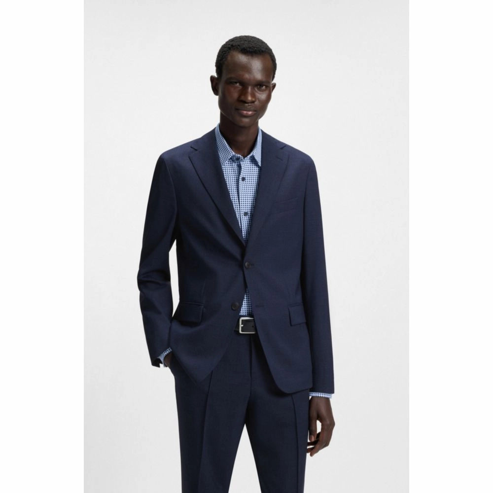 Slim-fit suit in patterned stretch wool