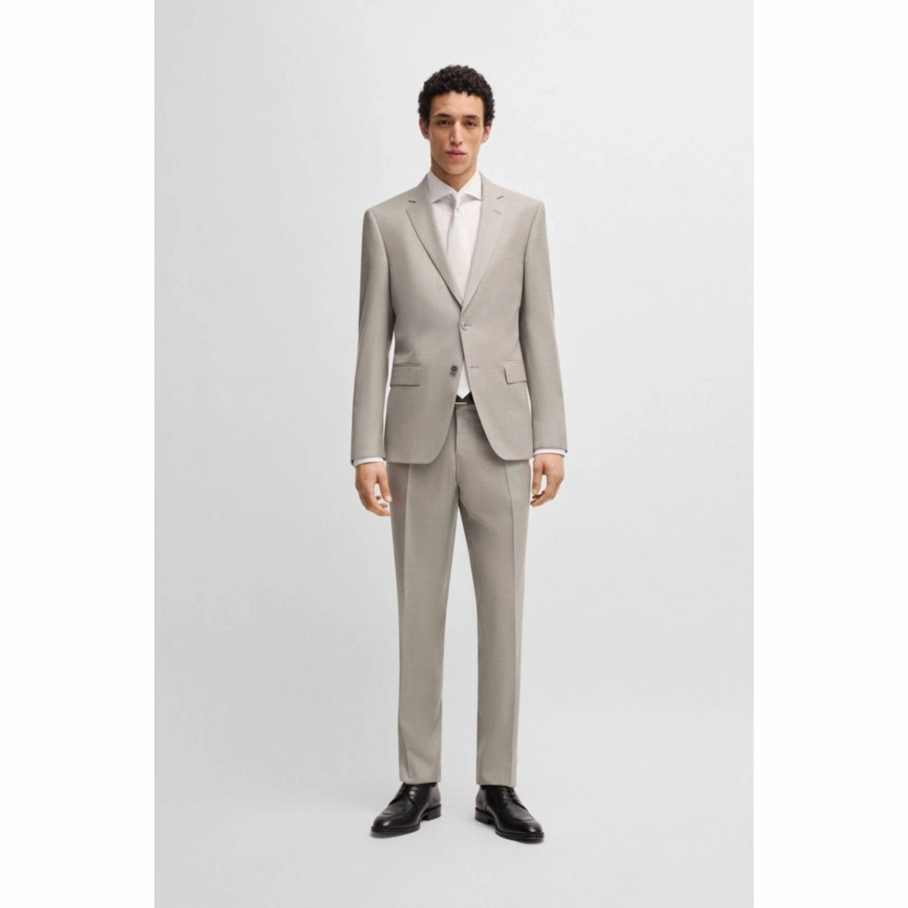 Slim-fit suit in patterned wool