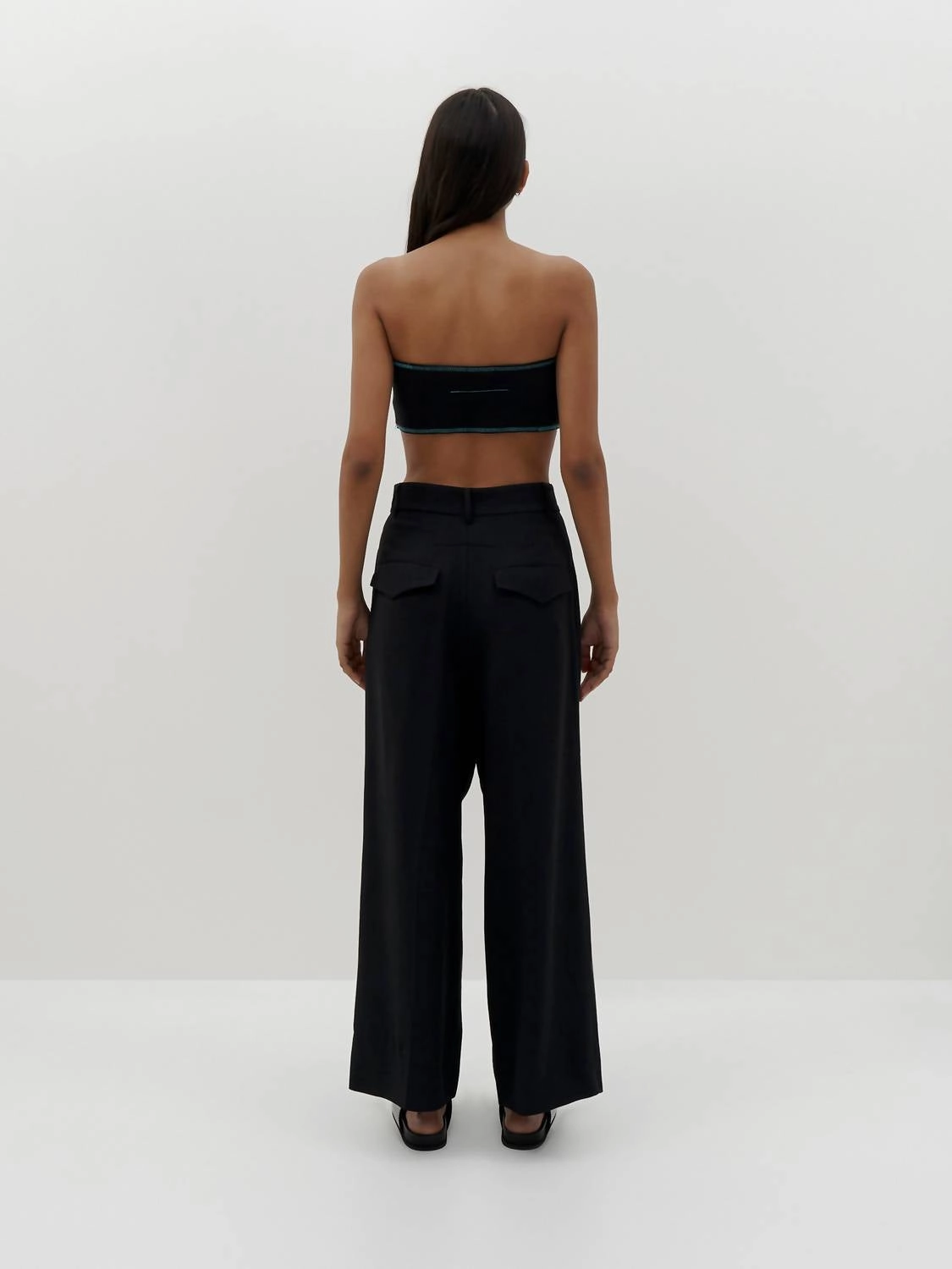 Slim Rib Bandeau In Black