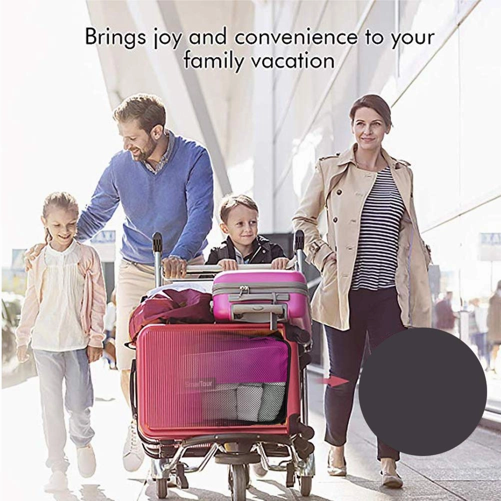 SmarTour packing cubes for travel - 4 Pieces luggage packing organizers with Shoe Bag (wine red 02)