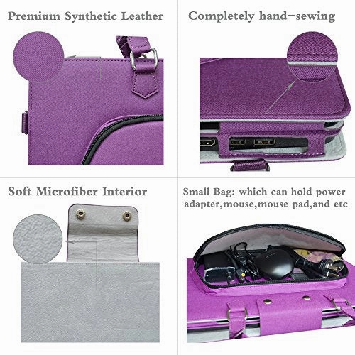 Spin 7 Case,2 in 1 Accurately Designed Protective PU Leather Cover   Portable Carrying Bag for 14" Acer Spin 7 SP714-51 Series Laptop,Purple