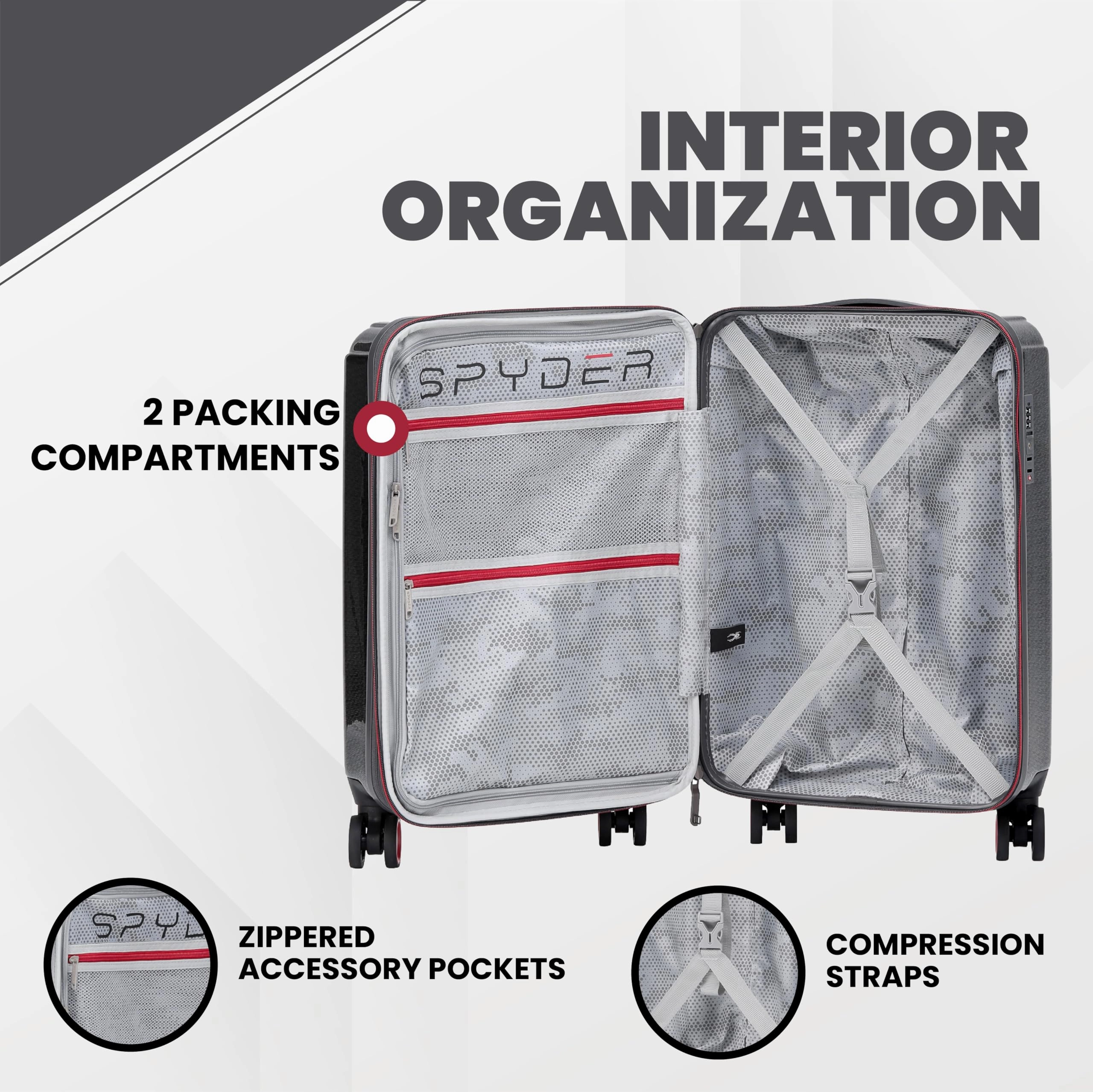 Spyder Traverse Expandable Hardside 20" Carry On Spinner