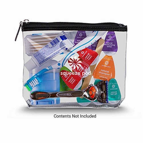 Squeeze Pod Tsa Approved Clear Toiletry Bag, 3-1-1 Tsa Compliant Quart Size Carry On Bag For Travel
