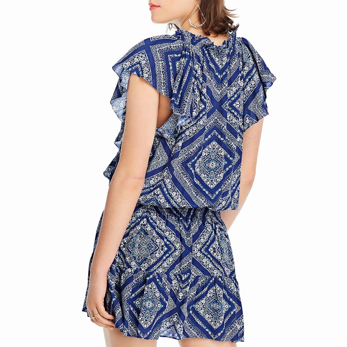 Stacey Womens Smocked Mini Casual Dress