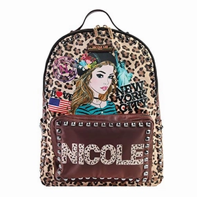 Studded Nylon Backpack (Brown)