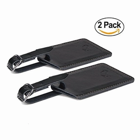 Swisselite Genuine Leather Luggage Tags & Bag Tags 2 Pieces Set In 5 Color
