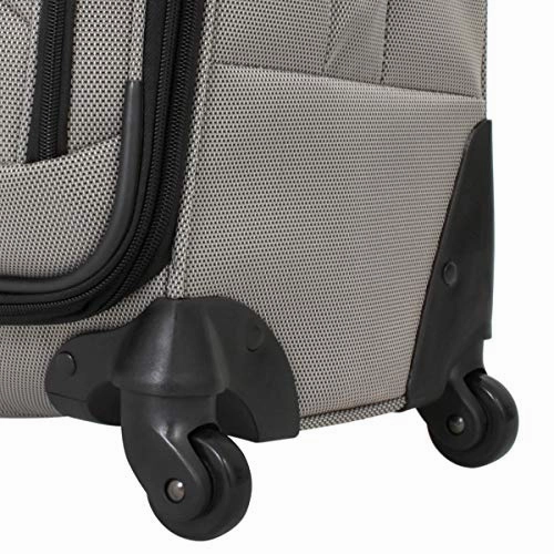 Swissgear 24" Expandable Spinner Luggage- Pewter. Expandable Unisex Suitcase Great as Carry-On Travel Luggage (Pewter, 24")
