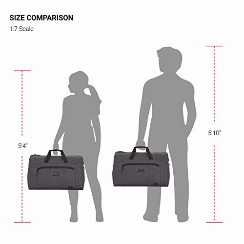 SwissGear Full-Sized Folding Garment Duffel Bag, Heather Grey, Hanging (23-Inch)
