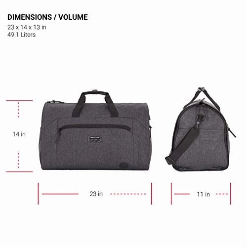 SwissGear Full-Sized Folding Garment Duffel Bag, Heather Grey, Hanging (23-Inch)