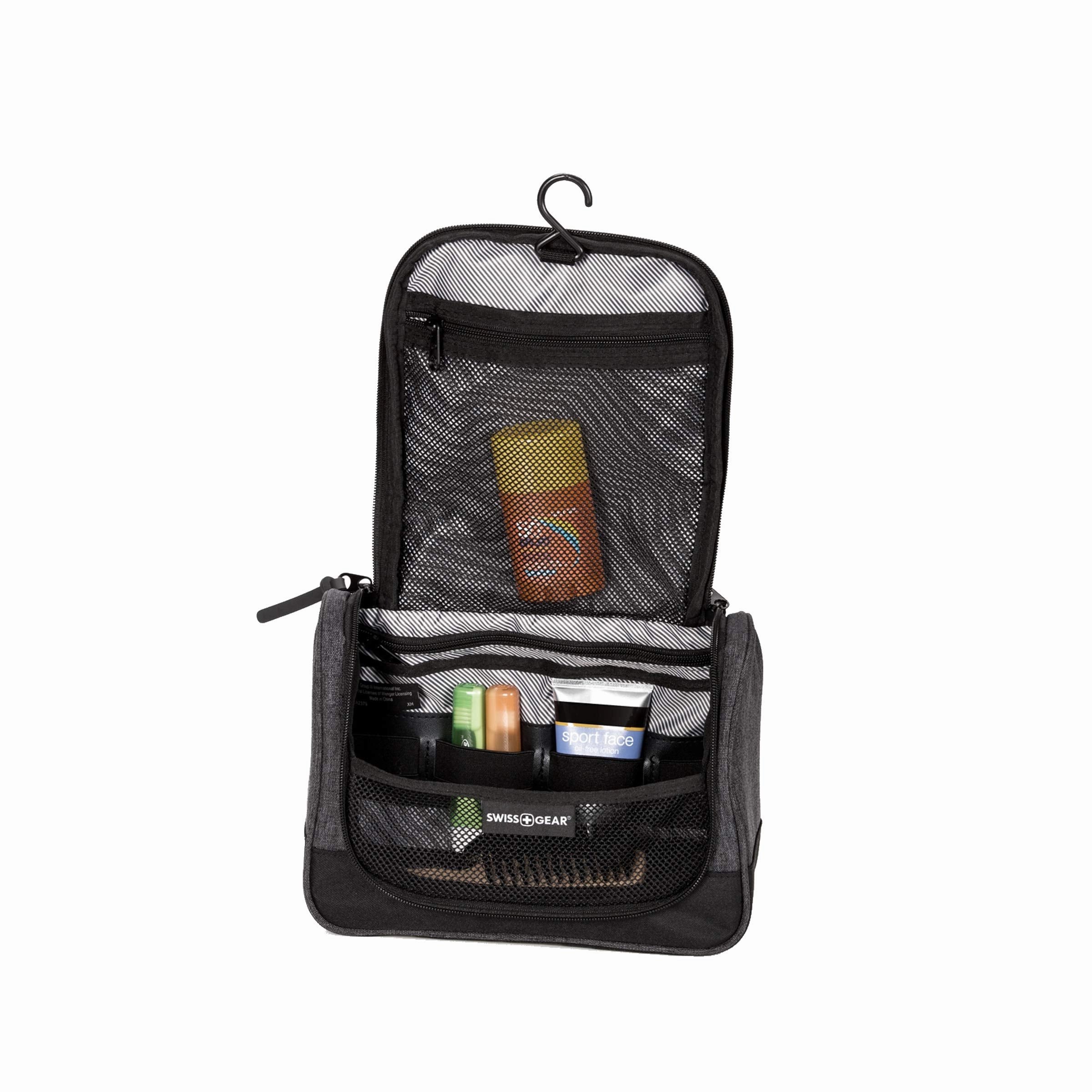 SWISSGEAR Large Dopp Kit | Bathroom, Gym, Travel | Men's and Women's - Heather Gray