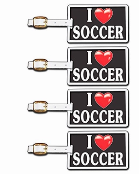 Tag Crazy I Heart Soccer Four Pack, Black/White/Red, One Size