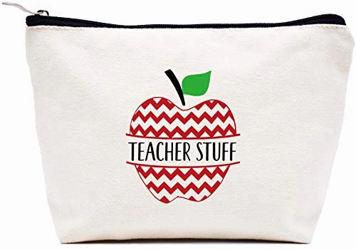 Teacher Stuff Apple Makeup Bag Cosmetic Bag Travel Pouch Gift  Appreciation Gifts for Teachers - Birthday Christmas Back To School Gift For Teacher