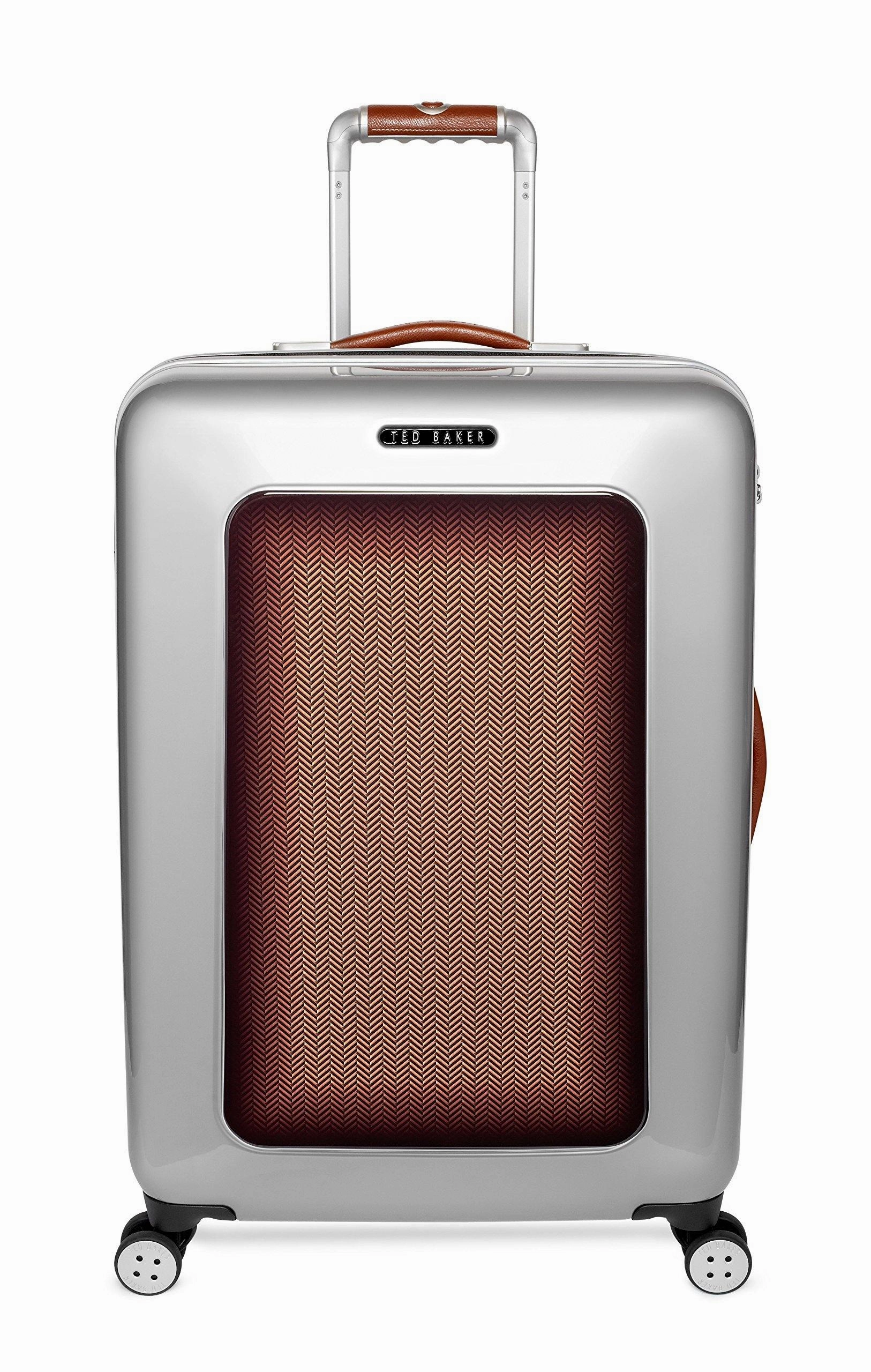 Ted Baker Hardsider Herringbone Checked-Medium 4-Wheel Medium Luggage
