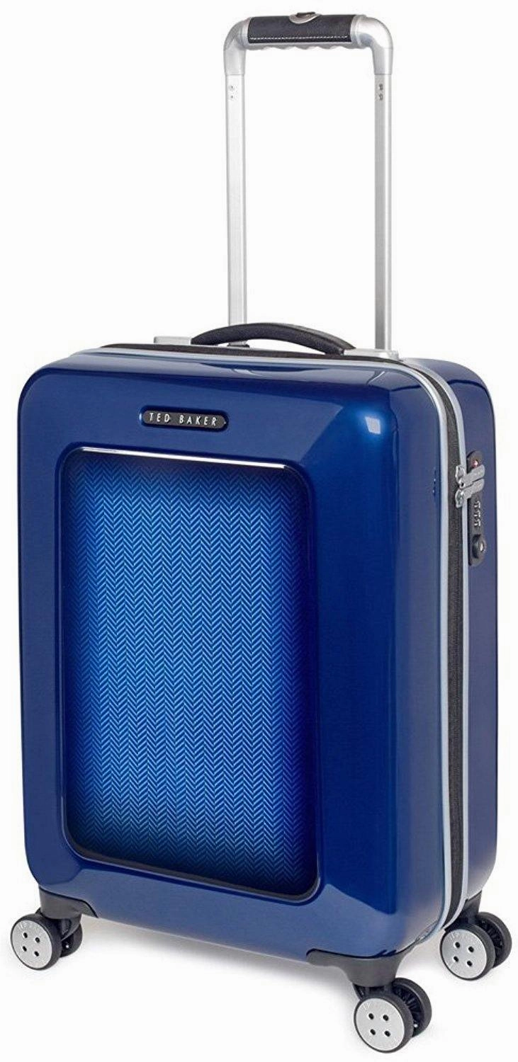 Ted Baker Hardsider Herringbone Collection Carry-On 4-Wheel Carry-On Luggage