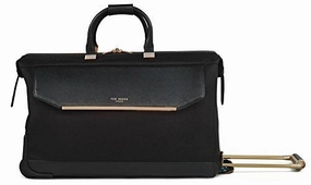Ted Baker Womens Albany Softside Large Wheeled Trolley Duffel (One Size, Black)