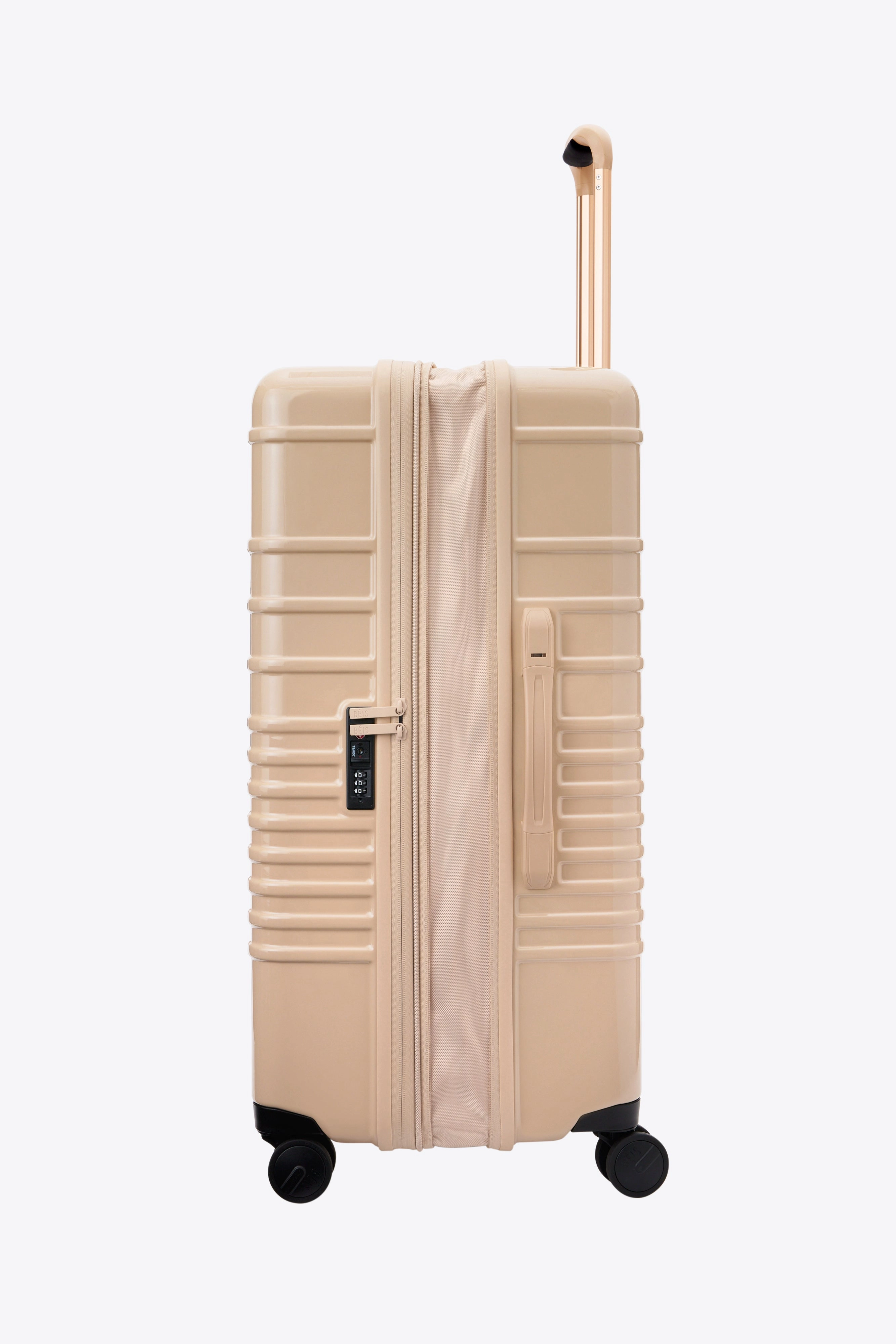The Large Check-In Roller in Glossy Beige