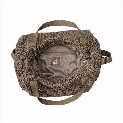 THE SAK Women's Sport Crochet Large Duffel Hobo Bag,Taupe