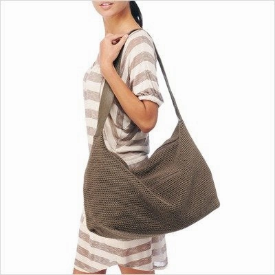 THE SAK Women's Sport Crochet Large Duffel Hobo Bag,Taupe