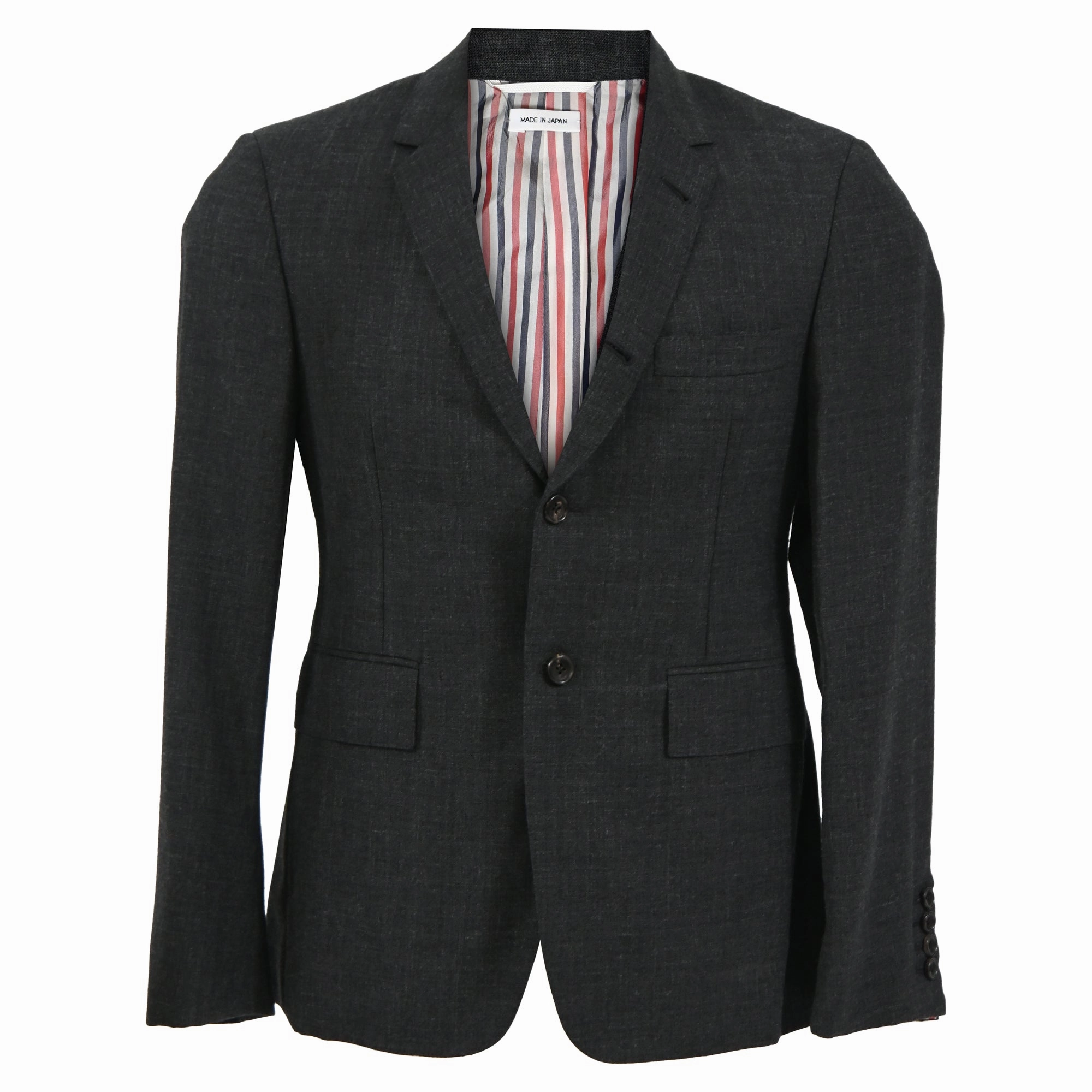 Thom Browne Single-Breasted Blazer in Dark Grey Wool