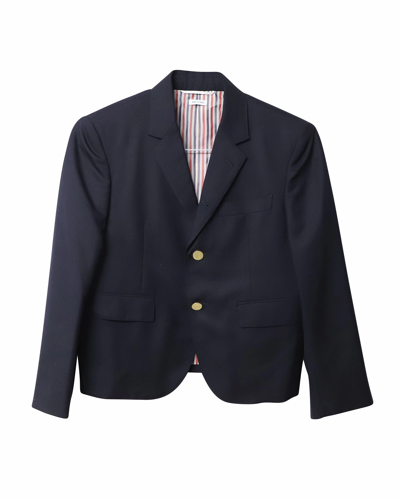 Thom Browne Single-Breasted Blazer in Navy Blue Wool