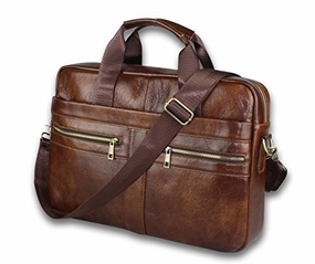 Timeless Genuine Leather Messenger Bag for Men  Gorgeous Superior Brown Carry All Briefcase with