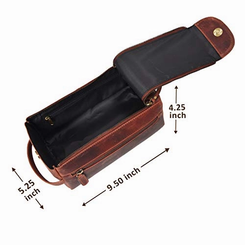 toiletry bag for men - toiletry bag for women leather toiletry bag travel dopp kit Leather dopp men (Brown Crazy Horse)