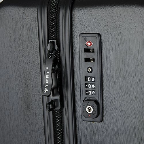 TPRC 3 Piece "Percy Collection" Premium 8-Wheel Luggage Set with TSA Lock System Includes 28" Suitcase, 24" Upright, and 20" Carry-On, Black Color Option