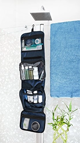 TRAVANDO Hanging Toiletry Bag"FLEXI"   7 TSA Approved Liquid Bottles - Travel Set for Men and Women - Toilet Kit for Cosmetics, Makeup - Organiser for Suitcase - Wash Bag with Containers