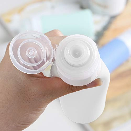 Travel Bottles Tsa Approved, Yamyone 3oz Leak Proof Travel Accessories BPA Free Silicone Cosmetic Travel Size Toiletry Containers for Shampoo Lotion Soap (4pcs)