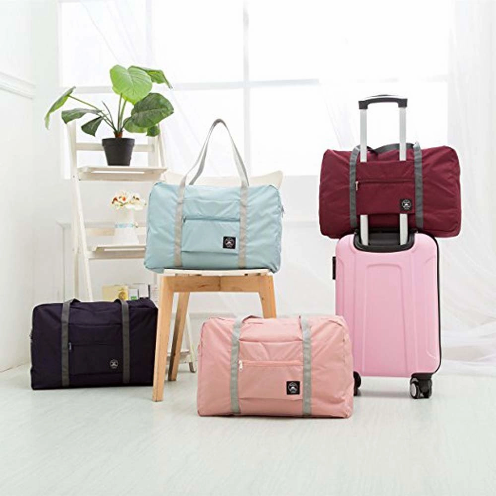 Travel Duffel Bags Lightweight Waterproof Foldable Sports Gym Waterproof Storage Luggage Bag (Wine red)