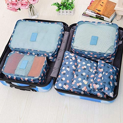 Travel Packing Cubes 6pcs/set Large Capacity Clothing Sorting Organize Bag Storage Package Men,Leopard