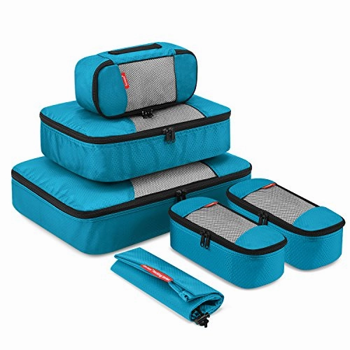 Travel Packing Cubes, Gonex Luggage Organizers L M 3XS Laundry Bag Blue