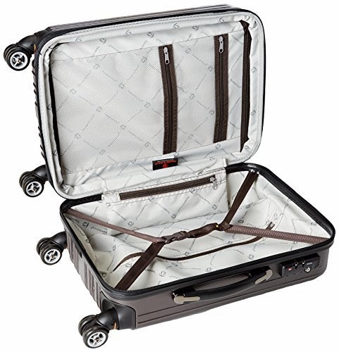 Traveler's Choice Tasmania 100% Pure Polycarbonate Expandable Spinner Luggage, Dark Brown, Carry-on 20-Inch