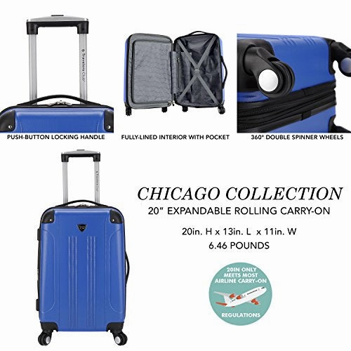 Travelers Club 20" Expandable Hardside Carry-On Luggage With Easy 360 Mobility