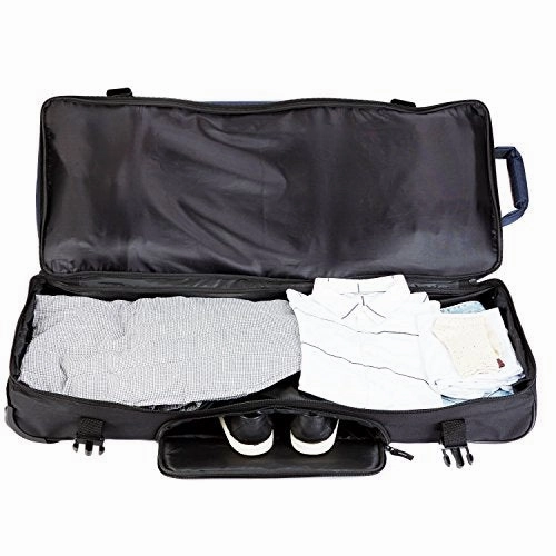 Travelers Club 36" ADVENTURE Double Packing Compartment Rolling Duffel, Navy with Gray Color Option