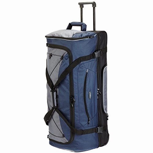 Travelers Club 36" ADVENTURE Double Packing Compartment Rolling Duffel, Navy with Gray Color Option