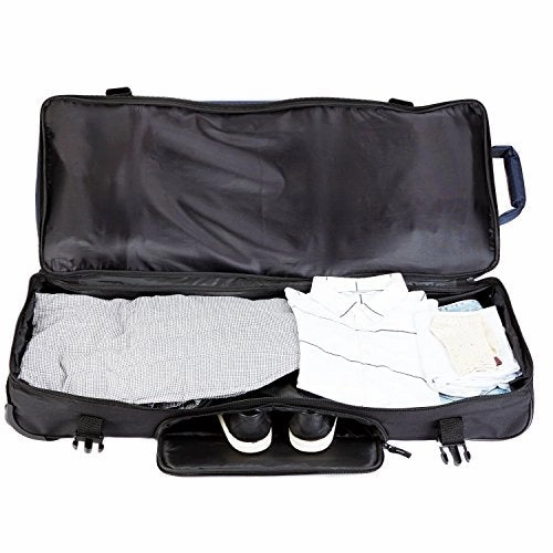 Travelers Club 36" ADVENTURE Double Packing Compartment Rolling Duffel, Navy with Gray Color Option