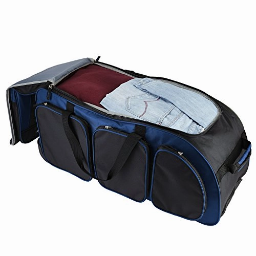 Travelers Club Luggage Travelers Club Adventure 30 Inch Rolling Multi-Pocket Upright Luggage, Neon Blue Color Option Duffel Bag One Size