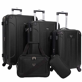 Travelers Club Sky  Luggage Set, Black, 5 Piece