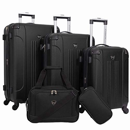 Travelers Club Sky  Luggage Set, Black, 5 Piece