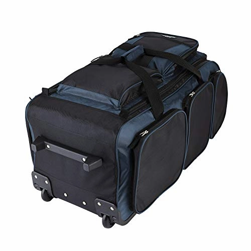 Travelers Club Xpedition 30 Inch Multi-Pocket Upright Rolling Duffel Bag, Rivera Blue, 30-Inch