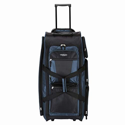 Travelers Club Xpedition 30 Inch Multi-Pocket Upright Rolling Duffel Bag, Rivera Blue, 30-Inch