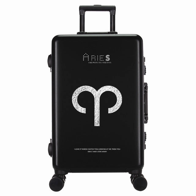 Traveling Luggage Bags With Wheels Spinner Unisex Cartoon Constellation Carry On Luggage Fashion